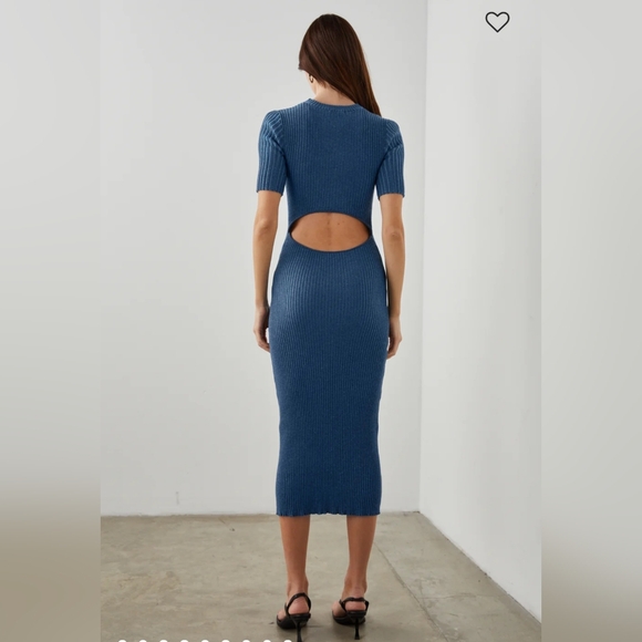 #132 Rails Genesis Dress NWOT Midi Ribbed Cut Out Back - Picture 9 of 13